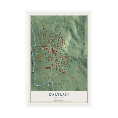Map of Wartrace, Tennessee, 12 x 18 inch print in a white wood frame