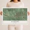 Map of Watertown, Tennessee, 12 x 18 inch unframed archival matte print