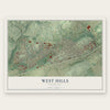 West Hills, Tennessee map print, the full design