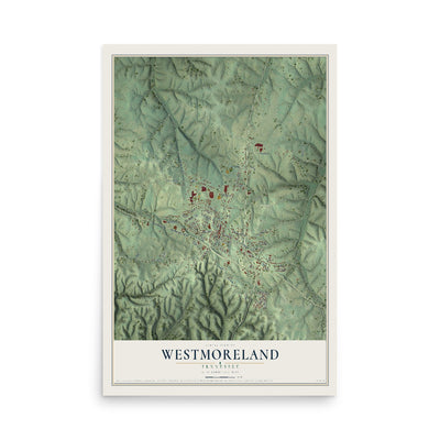 Map of Westmoreland, Tennessee, 12 x 18 inch unframed archival matte print