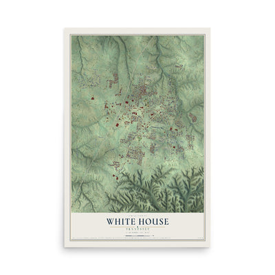 Map of White House, Tennessee, 12 x 18 inch unframed archival matte print