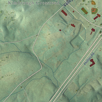 Second close-up of the map of White Pine, Tennessee print showing more streets and buildings