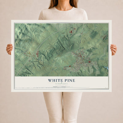 Map of White Pine, Tennessee, 24 x 36 inch unframed archival matte print