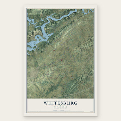 Whitesburg, Tennessee map print, the full design