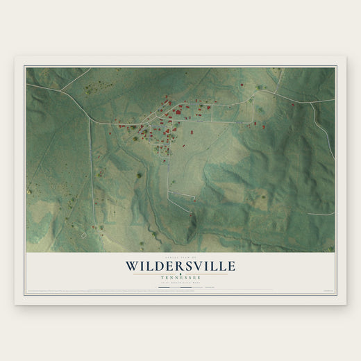 Wildersville, Tennessee map print, the full design