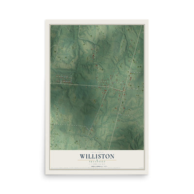 Map of Williston, Tennessee, 12 x 18 inch unframed archival matte print