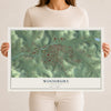 Map of Woodbury, Tennessee, 12 x 18 inch unframed archival matte print