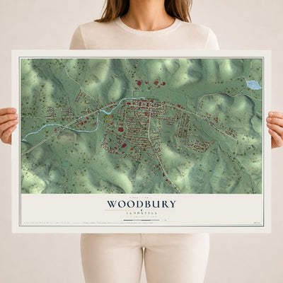 Map of Woodbury, Tennessee, 18 x 24 inch unframed archival matte print
