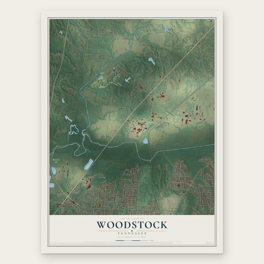 Woodstock, Tennessee map print, the full design