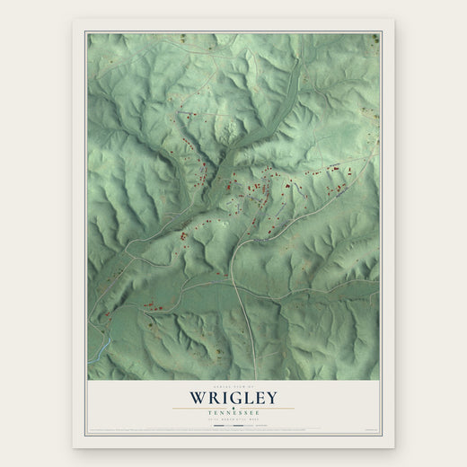 Wrigley, Tennessee map print, the full design