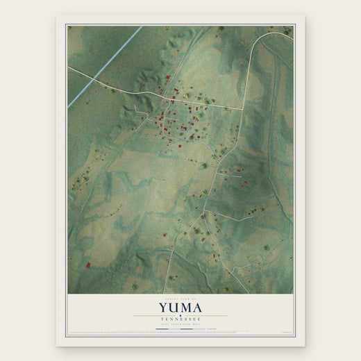 Yuma, Tennessee map print, the full design