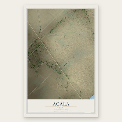 Acala, Texas map print, the full design