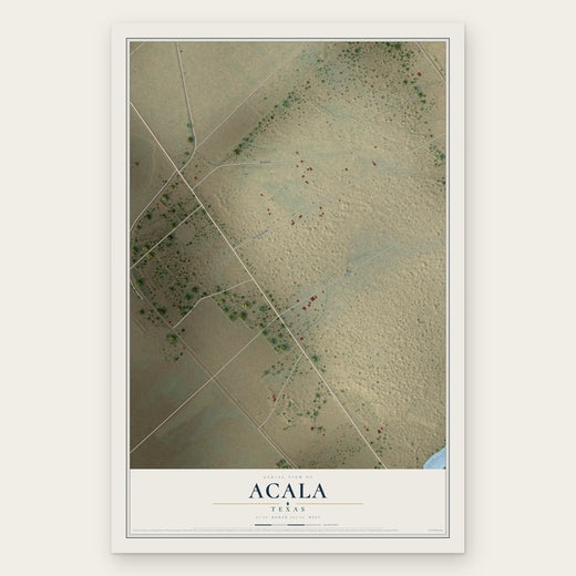 Acala, Texas map print, the full design