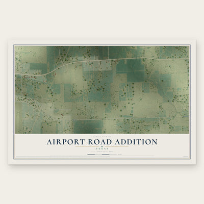 Airport Road Addition, Texas map print, the full design