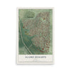 Map of Alamo Heights, Texas, 12 x 18 inch unframed archival matte print
