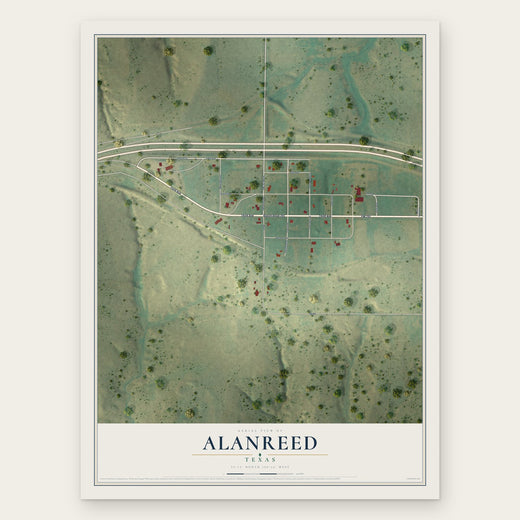 Alanreed, Texas map print, the full design