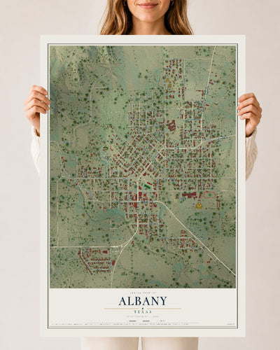 Map of Albany, Texas, 24 x 36 inch unframed archival matte print