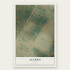 Alfred, Texas map print, the full design