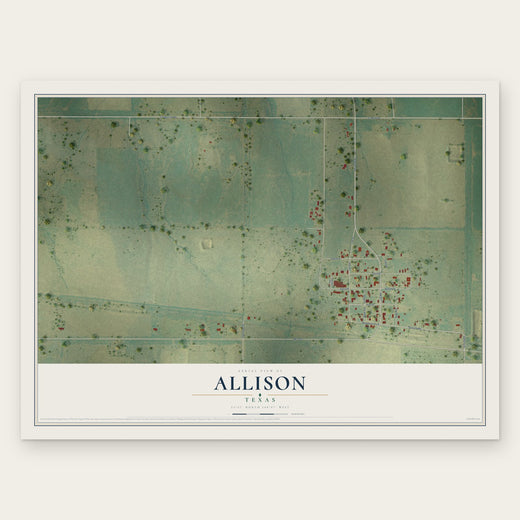Allison, Texas map print, the full design