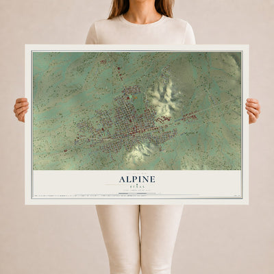 Map of Alpine, Texas, 24 x 36 inch unframed archival matte print