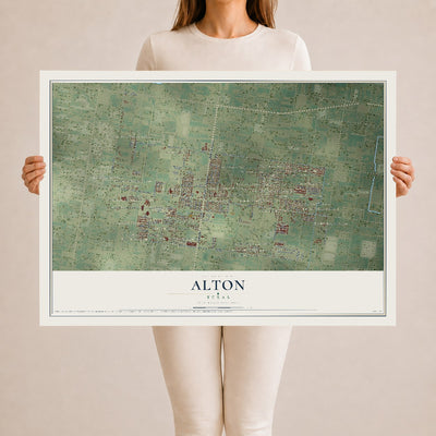 Map of Alton, Texas, 24 x 36 inch unframed archival matte print