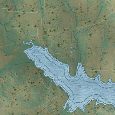 Second close-up of the map of Alvarado, Texas print showing more streets and buildings