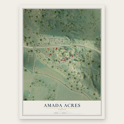 Amada Acres, Texas map print, the full design