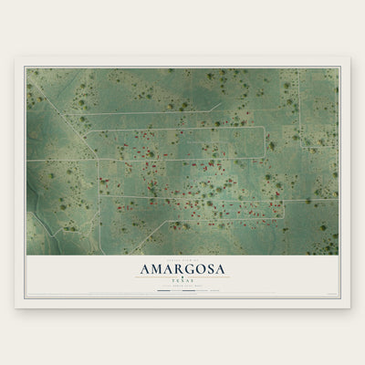 Amargosa, Texas map print, the full design