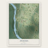 Anacua, Texas map print, the full design