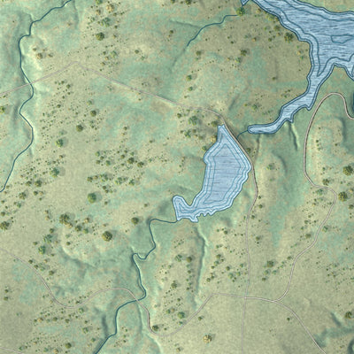 Close-up of the map of Annetta North, Texas print showing street and building detail