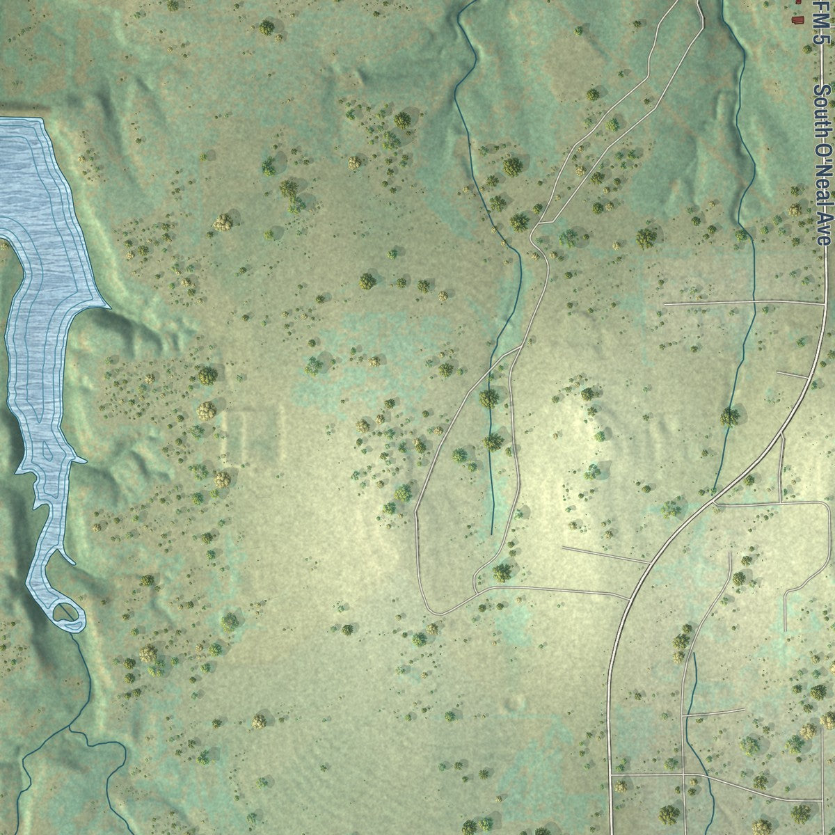 Second close-up of the map of Annetta, Texas print showing more streets and buildings