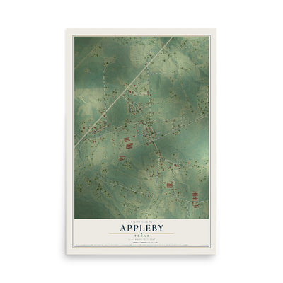 Map of Appleby, Texas, 12 x 18 inch unframed archival matte print