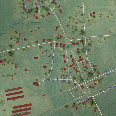 Close-up of the map of Appleby, Texas print showing street and building detail