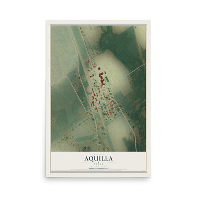 Map of Aquilla, Texas, 12 x 18 inch unframed archival matte print