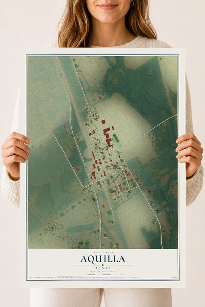 Map of Aquilla, Texas, 18 x 24 inch unframed archival matte print