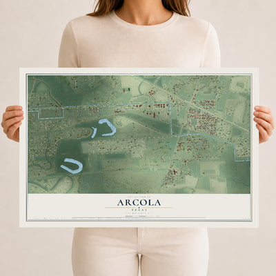 Map of Arcola, Texas, 12 x 18 inch unframed archival matte print