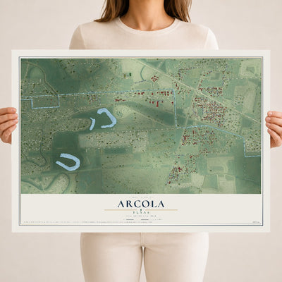 Map of Arcola, Texas, 18 x 24 inch unframed archival matte print