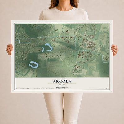 Map of Arcola, Texas, 24 x 36 inch unframed archival matte print