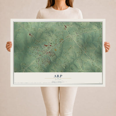 Map of Arp, Texas, 24 x 36 inch unframed archival matte print