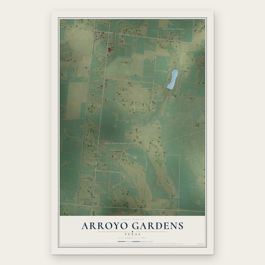 Arroyo Gardens, Texas map print, the full design
