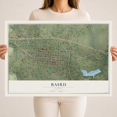 Map of Baird, Texas, 18 x 24 inch unframed archival matte print