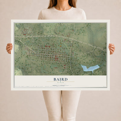 Map of Baird, Texas, 24 x 36 inch unframed archival matte print