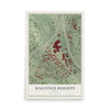Map of Balcones Heights, Texas, 12 x 18 inch unframed archival matte print
