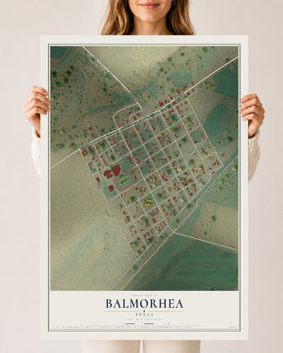 Map of Balmorhea, Texas, 24 x 36 inch unframed archival matte print