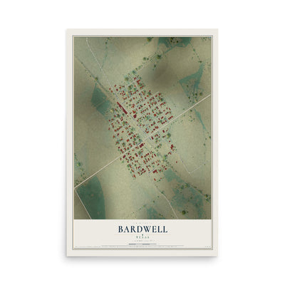Map of Bardwell, Texas, 12 x 18 inch unframed archival matte print