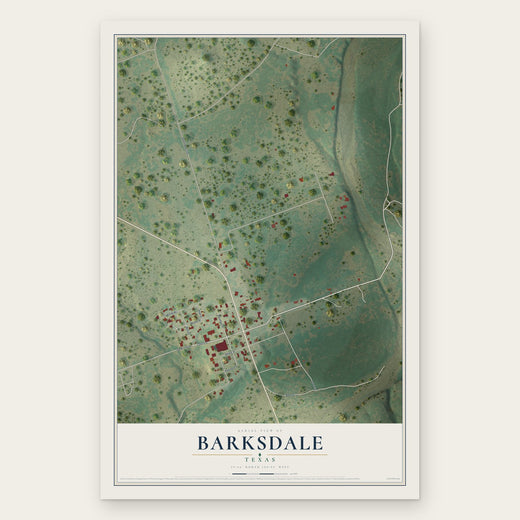 Barksdale, Texas map print, the full design