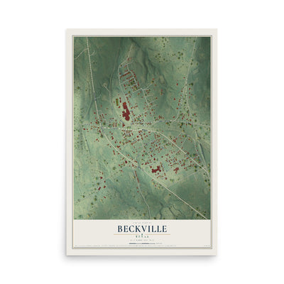 Map of Beckville, Texas, 12 x 18 inch unframed archival matte print