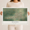 Map of Benavides, Texas, 12 x 18 inch unframed archival matte print