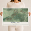 Map of Beverly Hills, Texas, 12 x 18 inch unframed archival matte print