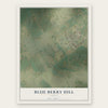 Blue Berry Hill, Texas map print, the full design